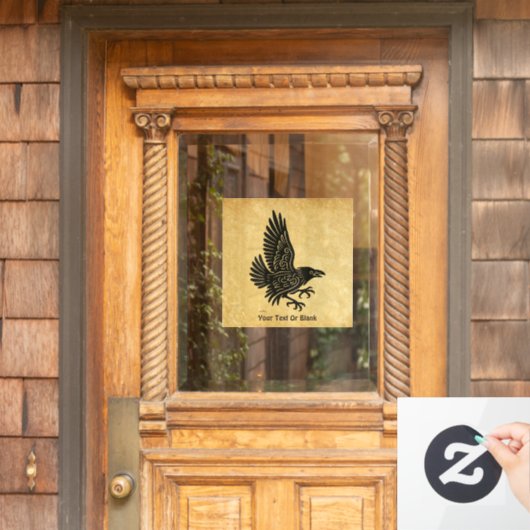 Dancing Norse Raven Raamsticker (Huis Deur)
