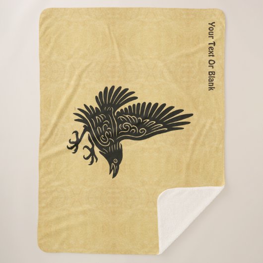 Dancing Norse Raven Sherpa Deken (Voorkant)