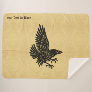 Dancing Norse Raven Sherpa Deken