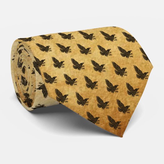 Dancing Norse Raven Stropdas (Opgerold)