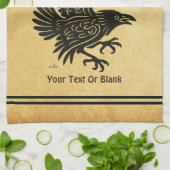 Dancing Norse Raven Theedoek (Gevouwen)