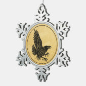 Dancing Norse Raven Tin Sneeuwvlok Ornament (Rechts)