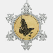 Dancing Norse Raven Tin Sneeuwvlok Ornament (Voorkant)