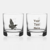 Dancing Norse Raven Whisky Glas (Voorkant)