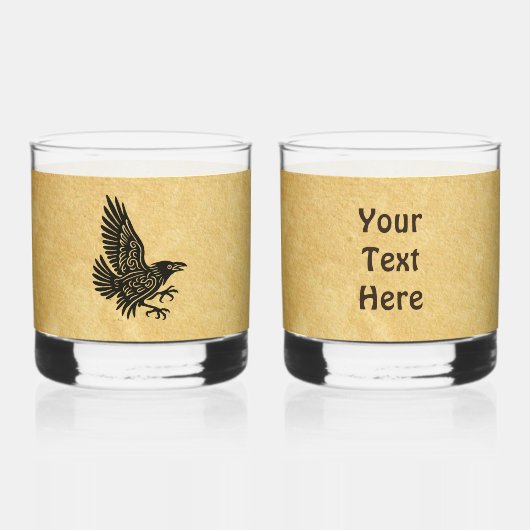 Dancing Norse Raven Whisky Glas (Voorkant)