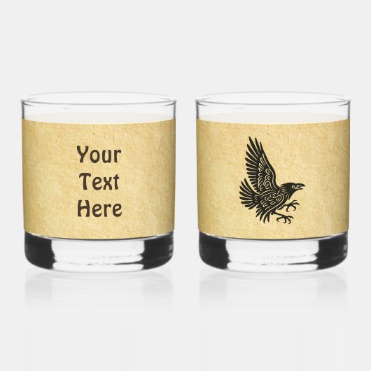 Dancing Norse Raven Whisky Glas (Achterkant)