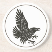 Dancing Norse Raven Zandsteen Onderzetter (Voorkant)