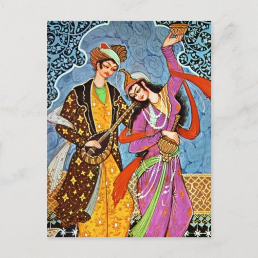 Dancing Nymphe and Musician briefkaart (Voorkant)