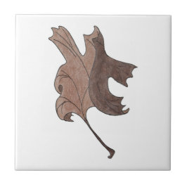 Dancing Oak Leaf Brown Tegeltje