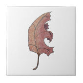 Dancing Oak Leaf Faded Brown Tegeltje (Voorkant)