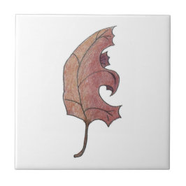 Dancing Oak Leaf Faded Brown Tegeltje