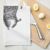 Dancing Owl with Red Feather Theedoek (Quarter Fold)