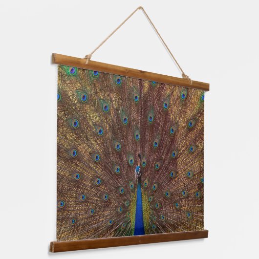 Dancing Peacock (Landscape) Hangend Wandkleed (Gebogen)
