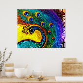 Dancing Peacock Poster (Keuken)