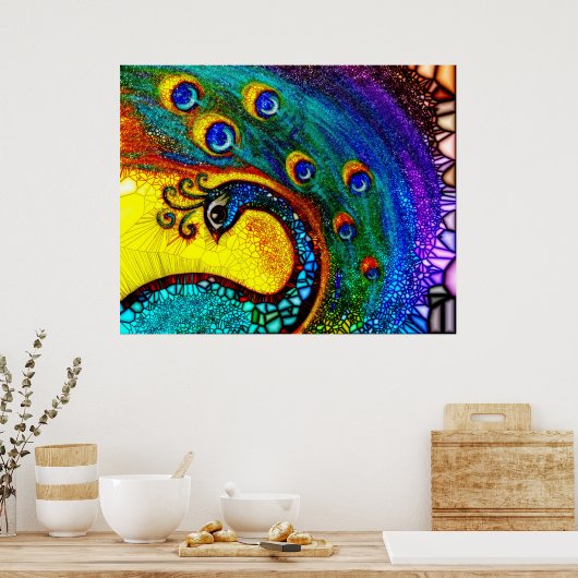Dancing Peacock Poster (Keuken)
