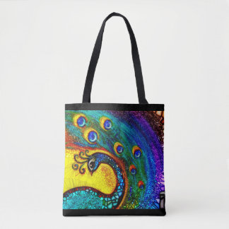 Dancing Peacock Tote Bag