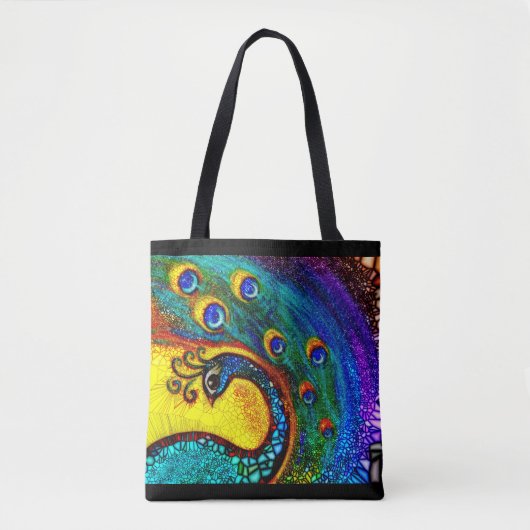 Dancing Peacock Tote Bag (Voorkant)