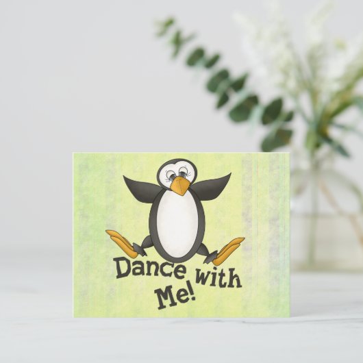 Dancing Penguin Briefkaart (Staand voorkant)