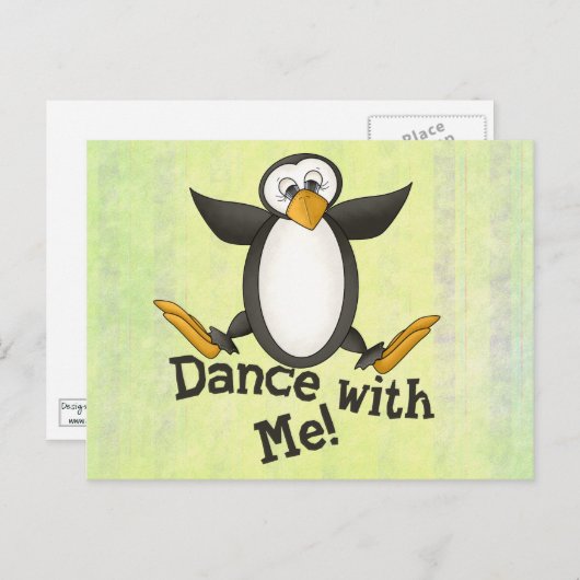 Dancing Penguin Briefkaart (Voorkant / Achterkant)
