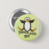 Dancing Penguin Ronde Button 5,7 Cm (Voorkant /achterkant)