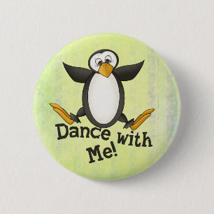 Dancing Penguin Ronde Button 5,7 Cm