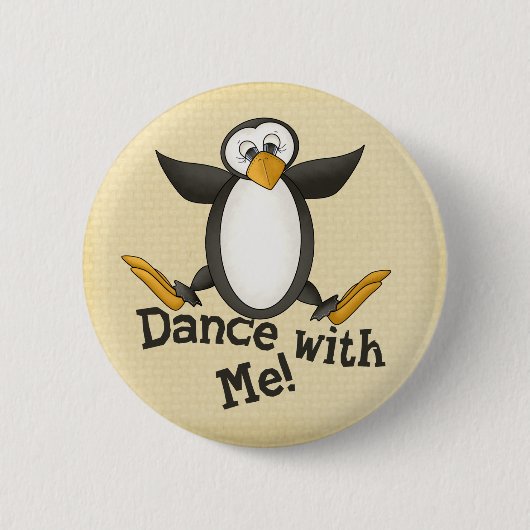 Dancing Penguin Ronde Button 5,7 Cm (Voorkant)