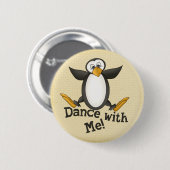 Dancing Penguin Ronde Button 5,7 Cm (Voorkant /achterkant)
