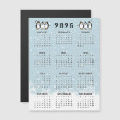 Dancing Penguins 2026 Calendar Magnetic Card (Voorkant / Achterkant)