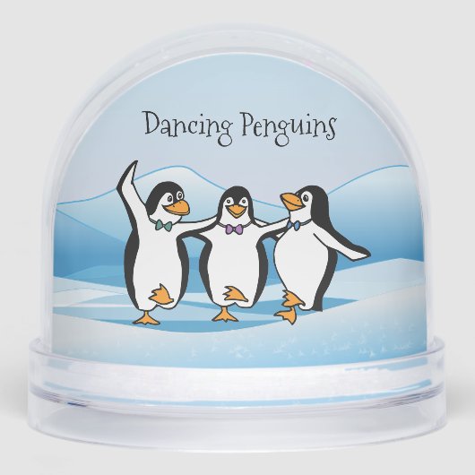 Dancing Penguins Design Snow Globe Sneeuwbol (Voorkant)
