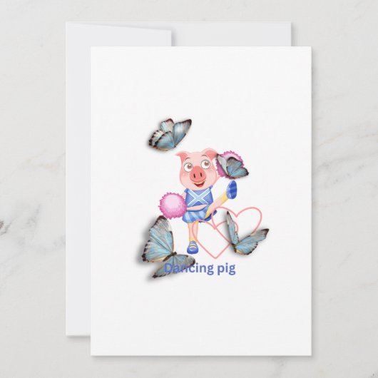 Dancing pig kaart (Voorkant)