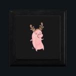 Dancing Pig with Antlers Funny & Cute Christmas Cadeaudoosje<br><div class="desc">Dancing Pig with Antlers Funny & Cute Christmas</div>