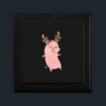 Dancing Pig with Antlers Funny & Cute Christmas Cadeaudoosje<br><div class="desc">Dancing Pig with Antlers Funny & Cute Christmas</div>