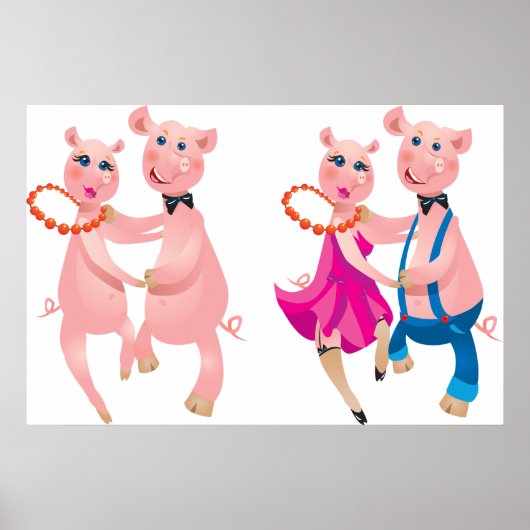 Dancing Pigs Poster (Voorkant)