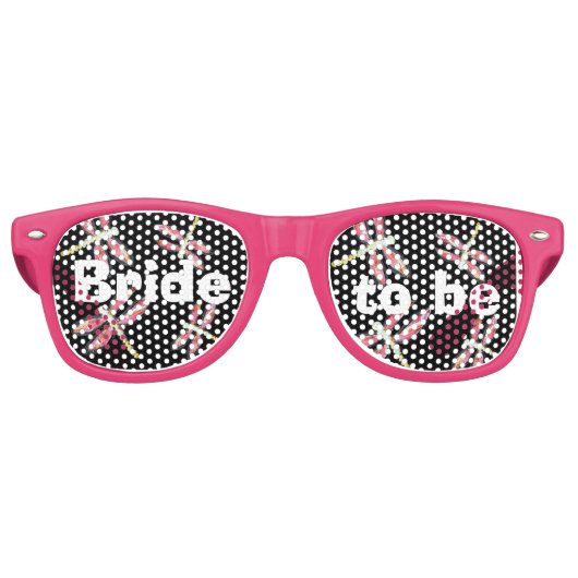 Dancing Pink Dragonfly Retro Zonnebril (Voorkant)