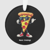 Dancing Pizza Slice Een speels en heerlijk ontwerp Ornament (voorkant)