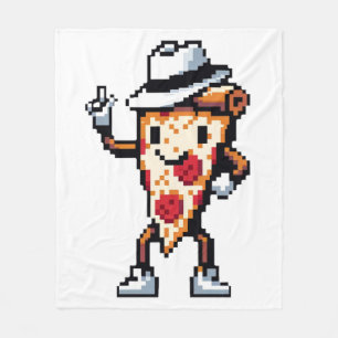 Dancing Pizza Slice - Grappig Pixel Art Food Desig Fleece Deken