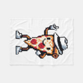 Dancing Pizza Slice - Grappig Pixel Art Food Desig Fleece Deken (Voorkant (Horizontaal))