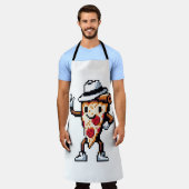 Dancing Pizza Slice - Grappig Pixel Art Food Desig Schort (Gedragen)