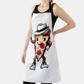 Dancing Pizza Slice - Grappig Pixel Art Food Desig Schort (Insitu)