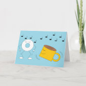 Dancing Poedervormige Donut & Coffee Mok: Blank Kaart (Voorkant)