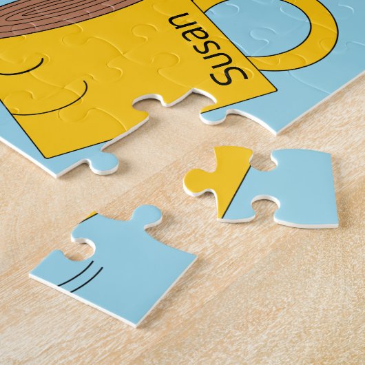 Dancing Poedervormige Donut & Coffee Mok: Legpuzzel (Zijkant)