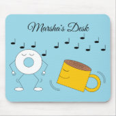 Dancing Poedervormige Donut & Coffee Mok: Muismat (Voorkant)