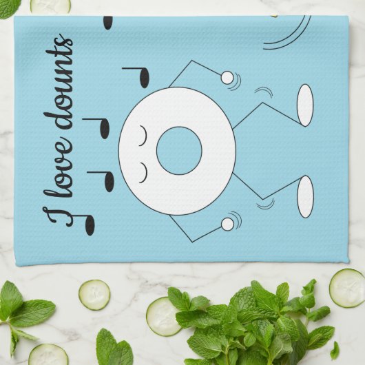 Dancing Poedervormige Donut & Coffee Mok: Theedoek (Gevouwen)