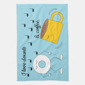 Dancing Poedervormige Donut & Coffee Mok: Theedoek (Verticaal)