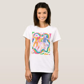 Dancing Pride Rainbow Art Kleurrijke LGBTQ+ T-shirt (Voorkant volledig)