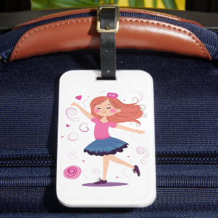 Dancing Princess Ballerina Bagagelabel for Girls