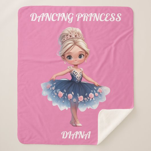 "DANCING PRINCESS" GEPERSONALISEERD SHERPA DEKEN (Voorkant)