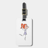 Dancing Princess Schattigee Ballerina Stick Figuur Bagagelabel (Voorkant verticaal)