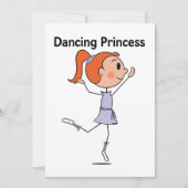 Dancing Princess Schattigee Ballerina Stick Figuur Kaart (Voorkant)