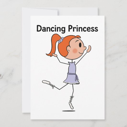 Dancing Princess Schattigee Ballerina Stick Figuur Kaart (Voorkant)